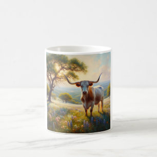 Spring Texas longhorn cow Coffee Mug