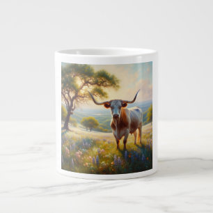 Spring Texas longhorn cow  Large Coffee Mug