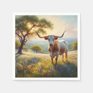 Spring Texas longhorn cow Napkin
