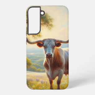Spring Texas longhorn cow  Samsung Galaxy Case