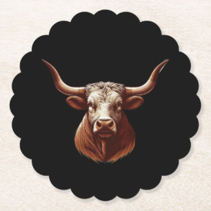 Spring Texas longhorn Paper Coaster