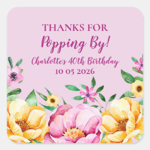 Spring Thanks for Popping By Birthday Tag