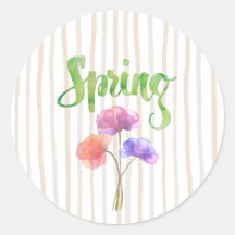 Spring theme, Bright Watercolor Floral Sticker