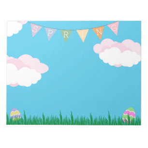 Spring themed notepad with Easter eggs