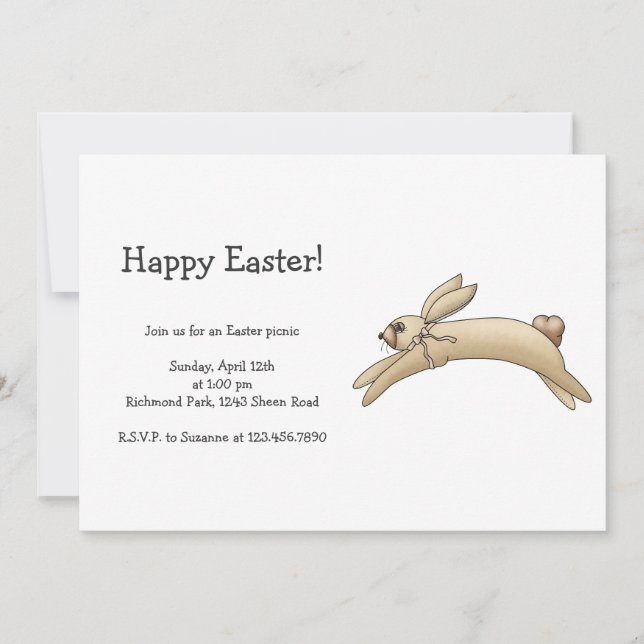 Spring Things · Brown Bunny Invitation (Front)