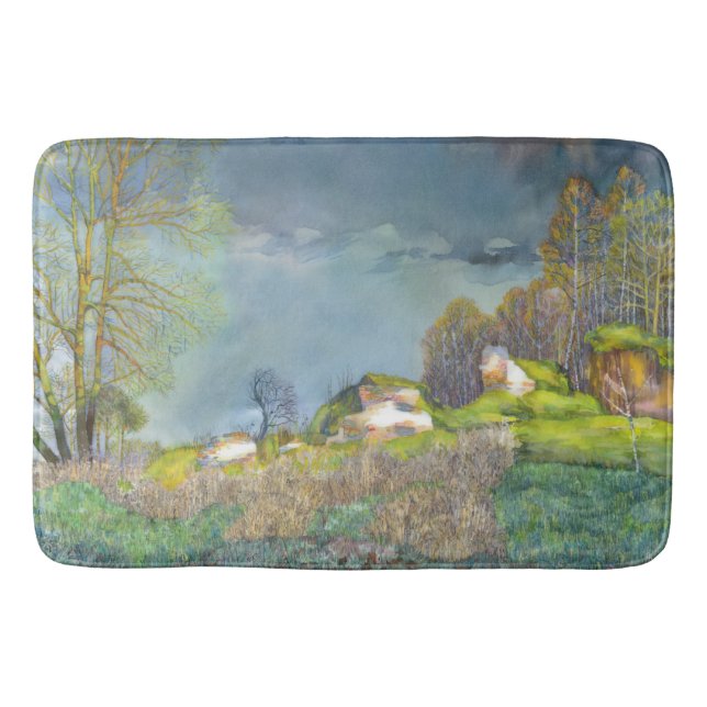 Spring thunderstorm bath mat (Front)