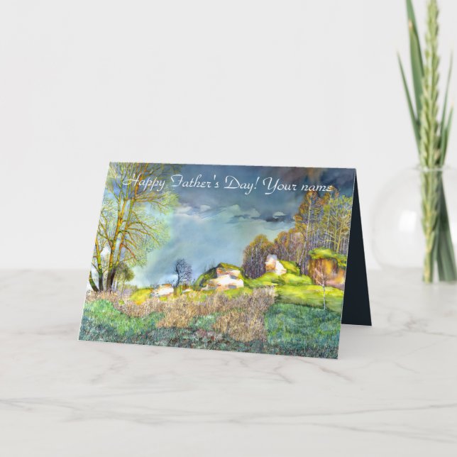 Spring thunderstorm painting  Watercolor Card (Front)