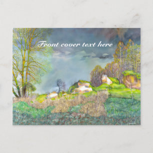 Spring thunderstorm postcard