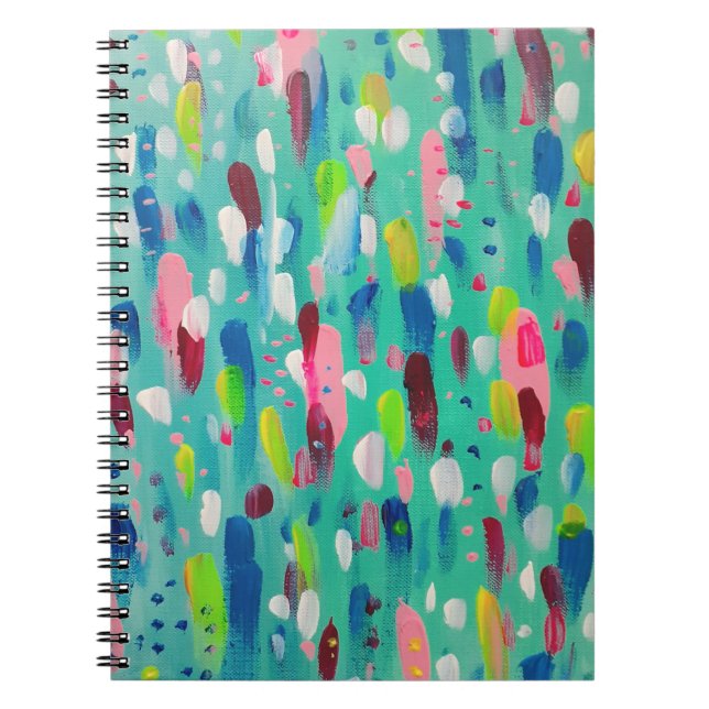 Spring Time Blues Abstract Art Notebook (Front)