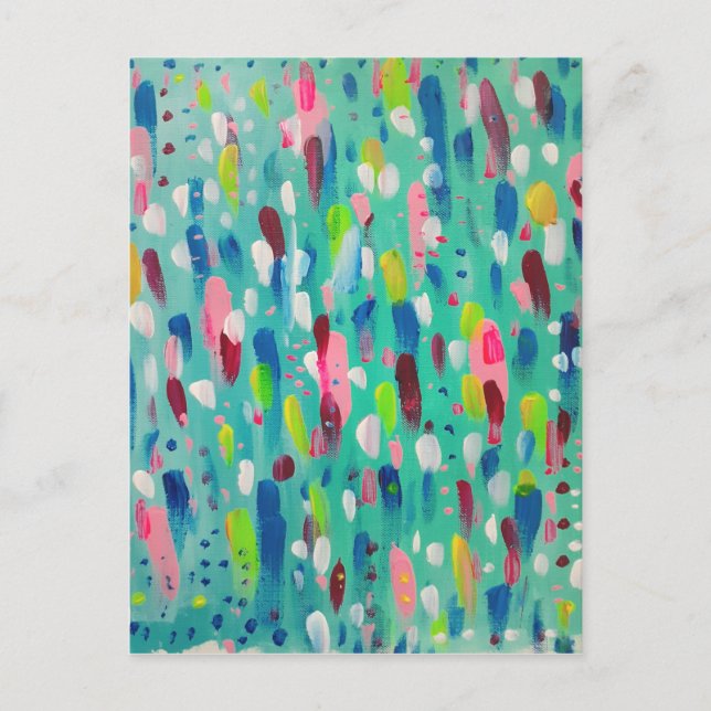 Spring Time Blues Abstract Art  Postcard (Front)