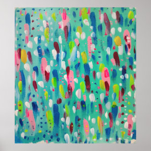 Spring Time Blues Abstract Art  Poster