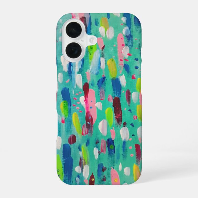 Spring Time Blues Abstract  iPhone 16 Case (Back)