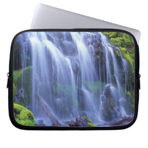 Spring-time fresh water flowing over moss laptop sleeve