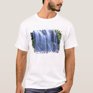Spring-time fresh water flowing over moss T-Shirt