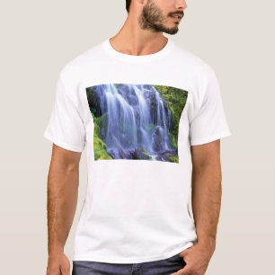 Spring-time fresh water flowing over moss T-Shirt
