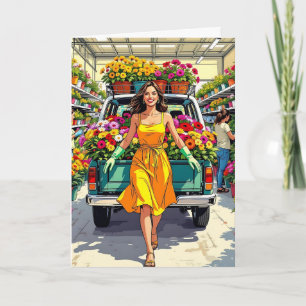 Spring-time  Humor Time for Plant Shopping Funny  Card