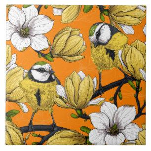 Spring time in yellow ceramic tile
