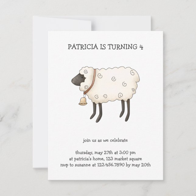 Spring Time · Sheep Invitation (Front)