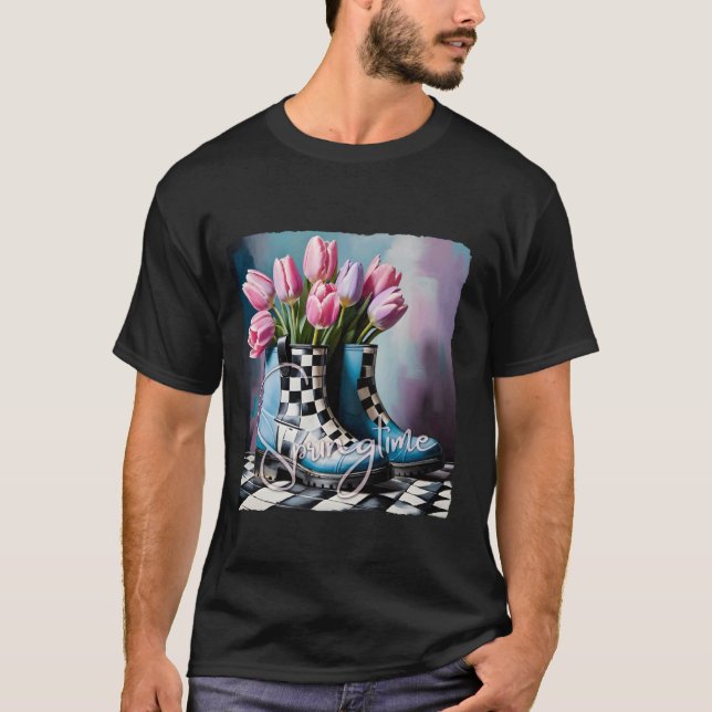 Spring Time with Tulips T-Shirt (Front)