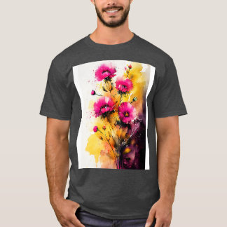 Spring times flowers watercolor art T-Shirt