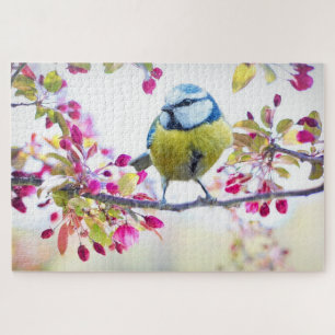 Spring Tit Bird Spring Blue Nature Branch Jigsaw Puzzle