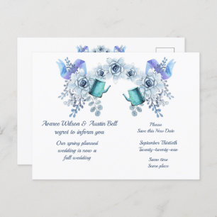 Spring to Fall Wedding Postponement Announcement Postcard