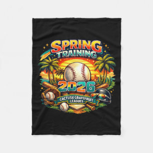 Spring Training 2026 Retro Baseball Design Palm Ca Fleece Blanket