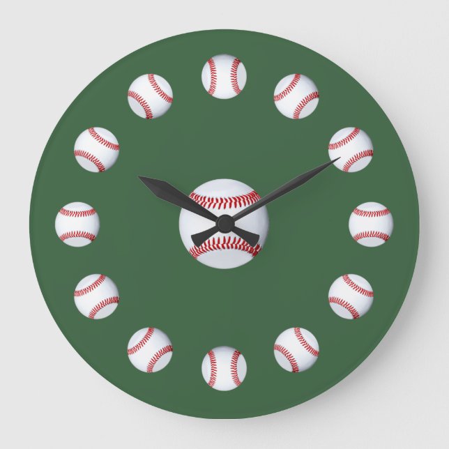Spring Training Time New Baseball Season Fans Large Clock (Front)
