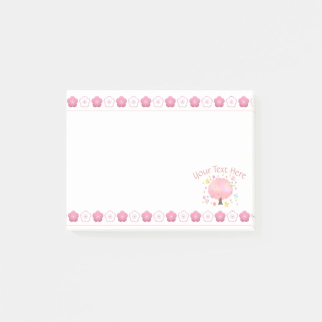Spring Tree & Birds Custom Post-it Notes (Front)
