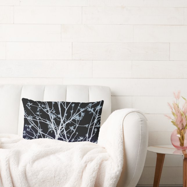 Spring Tree Blue Lumbar Cushion (Couch)