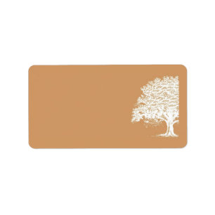 Spring Tree Brown/White Wedding Mailing Address Label