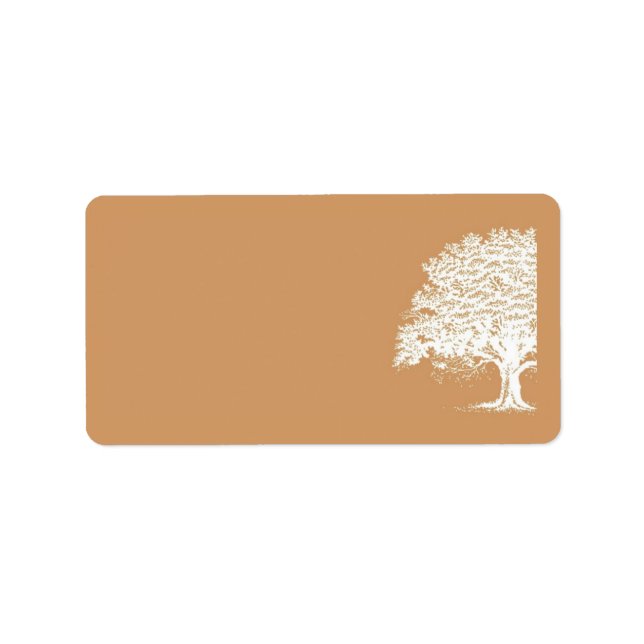 Spring Tree Brown/White Wedding Mailing Address Label (Front)
