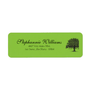 Spring Tree Green/Black Return Address Label