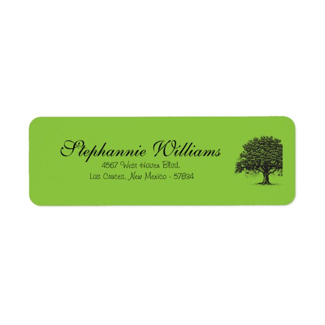 Spring Tree Green/Black Return Address Label (Front)