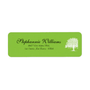 Spring Tree Green/White Return Address Label