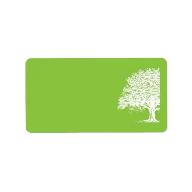 Spring Tree Green/White Wedding Mailing Address Label (Front)