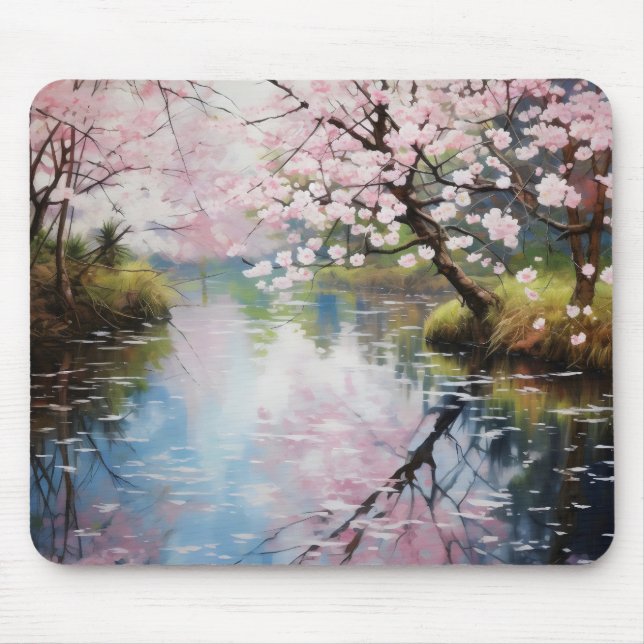Spring Trees River Mouse Pad (Front)