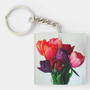 Spring Tulip Bouquet Key Ring