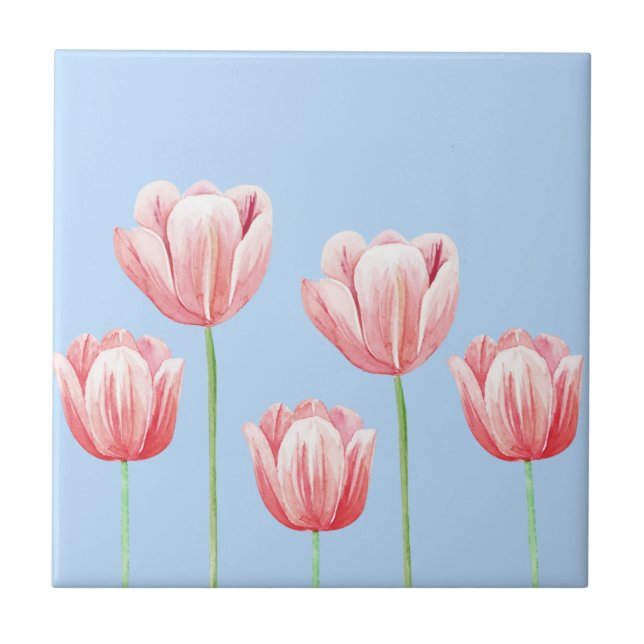 Spring tulip ceramic tile (Front)