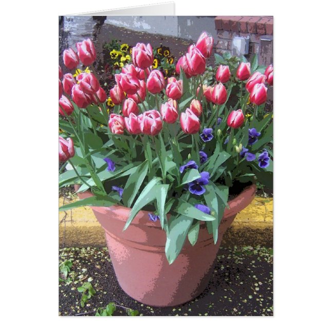 Spring Tulip Clay Pot (Front)