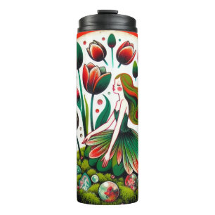 spring tulip fairy thermal tumbler