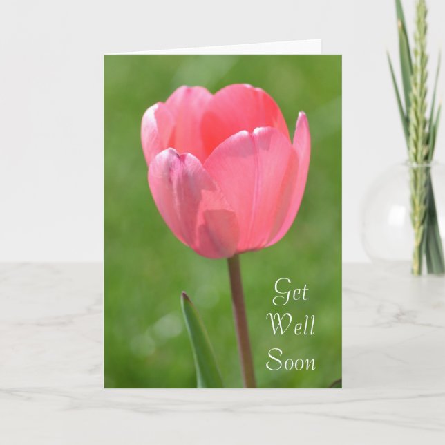 Spring Tulip Flower Get Well Card (Front)