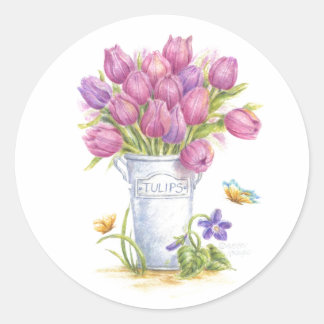 Spring Tulip Pail Stickers