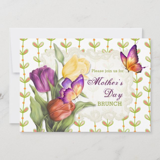 Spring Tulips 2 Mother's Day Brunch Invitation (Front)