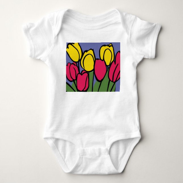 Spring Tulips Baby Bodysuit (Front)