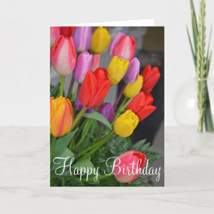 Spring tulips Birthday greeting card