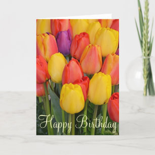 Spring tulips Birthday greeting card