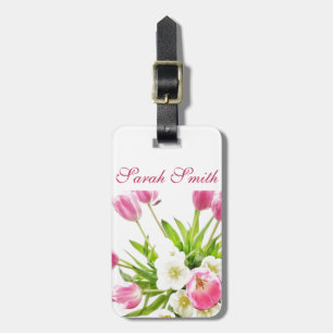 Spring Tulips Bouquet Customisable Luggage Tag