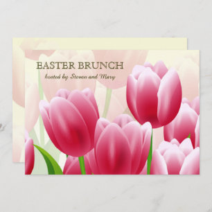 Spring Tulips Custom Easter Brunch Invitations