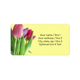 Spring Tulips Custom Floral Return Address Labels